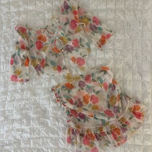 NWT For Love & Lemons Swim Coverup Two Piece Set